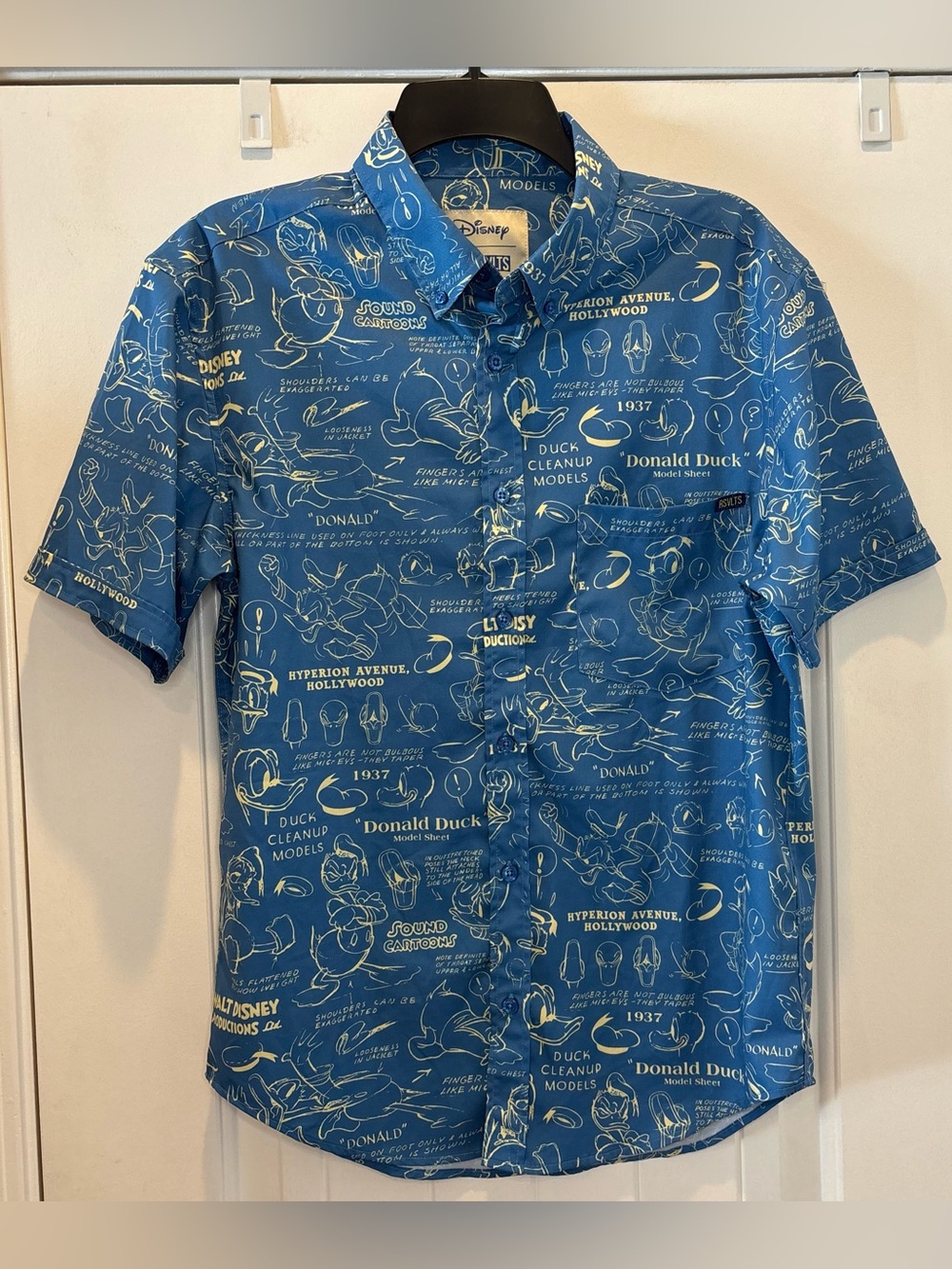 RSVLTS DISNEY DONALD DUCK 90TH "DESIGNING DONALD" KUNUFLEX SLEEVE SHIRT Small
